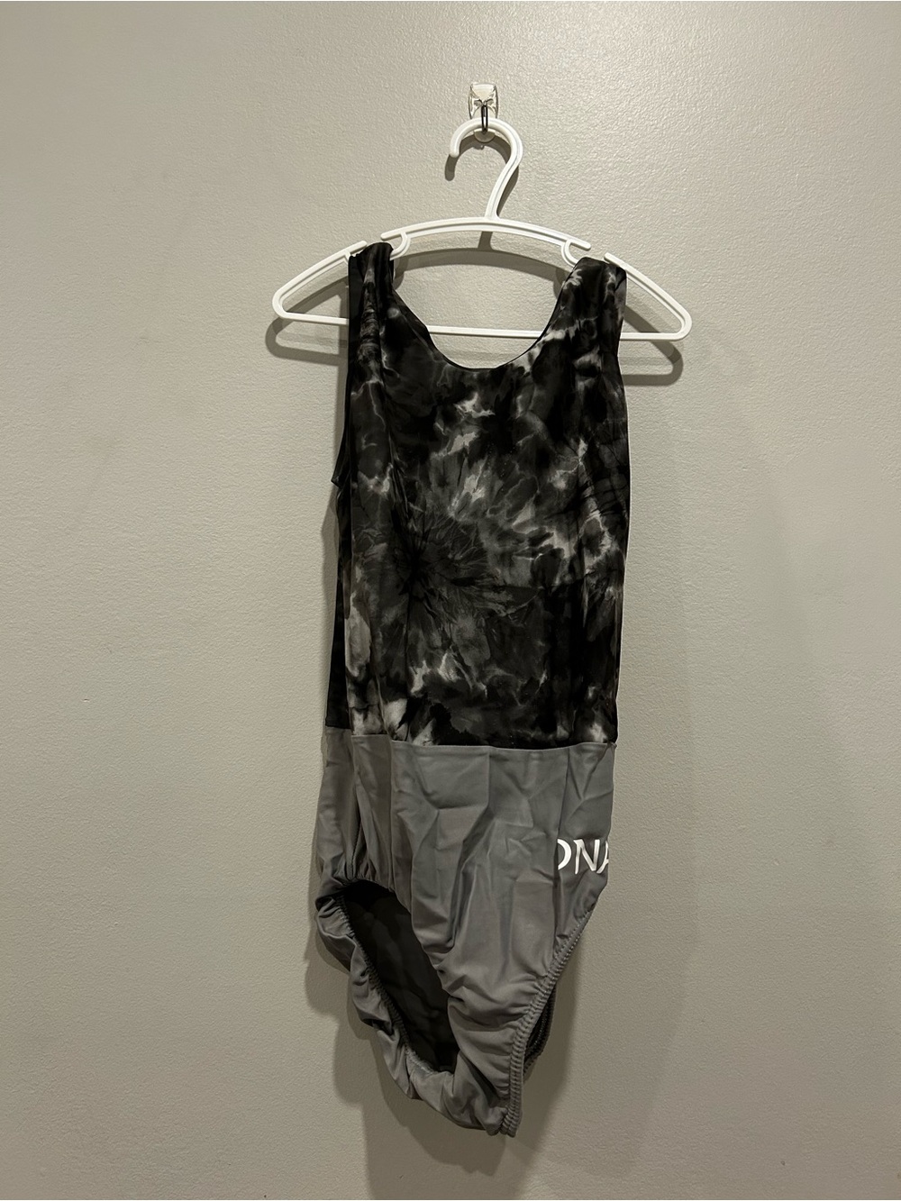 Black & Gray One-Piece Gymnastics Suit